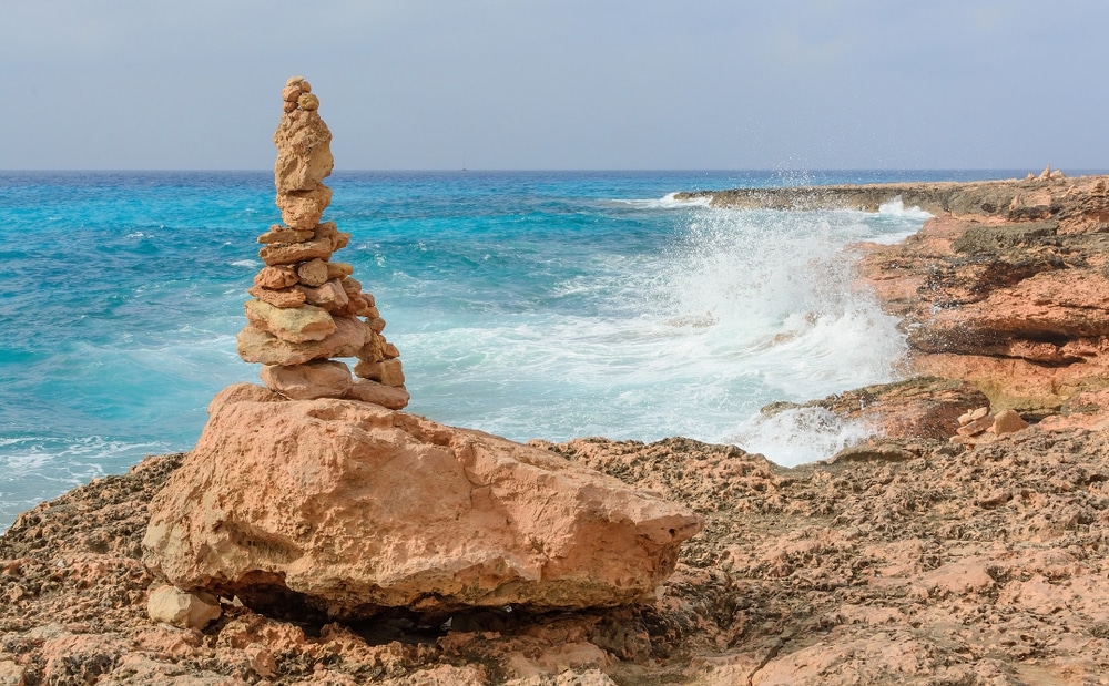 Strand „Cap de ses Salines“ in der Gemeinde ses Salines im Süden von Mallorca